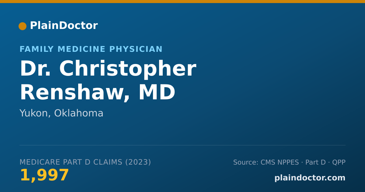 Shareable card for Christopher Renshaw, MD - Family Medicine Physician, Yukon, OK