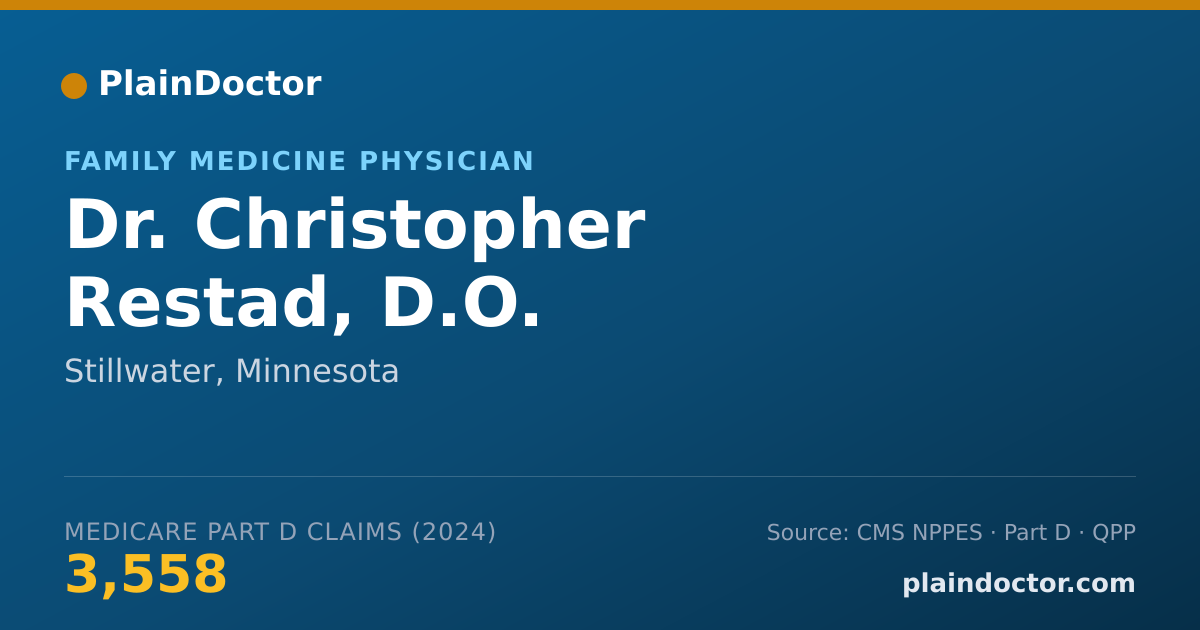 Shareable card for Christopher Restad, D.O. - Family Medicine Physician, Stillwater, MN