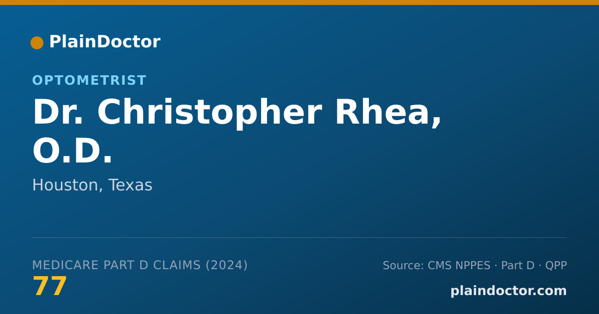 Shareable card for Christopher Rhea, O.D. - Optometrist, Houston, TX