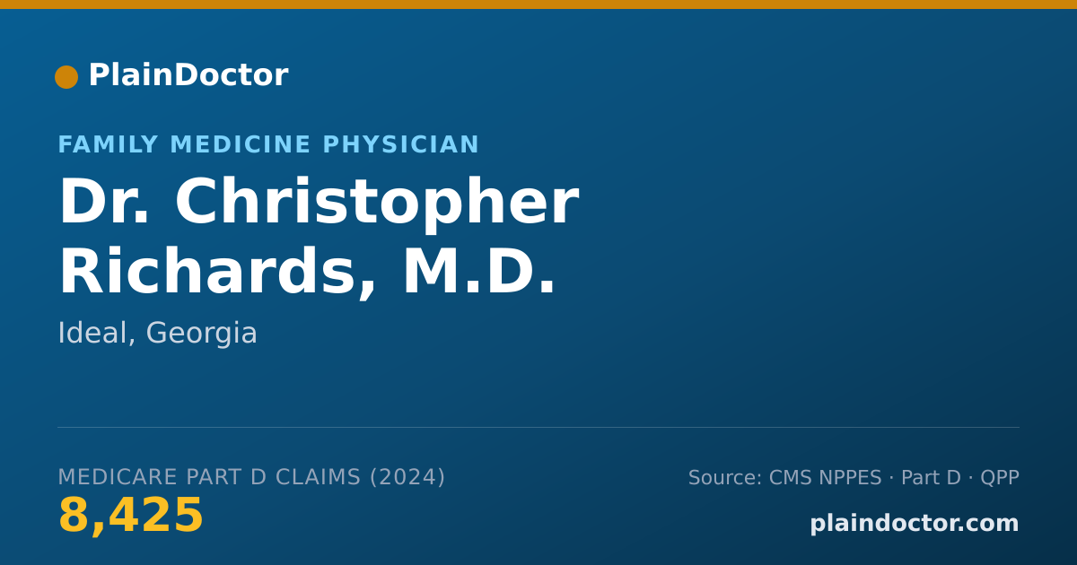 Shareable card for Christopher Richards, M.D. - Family Medicine Physician, Ideal, GA