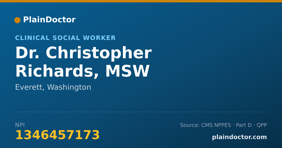 Shareable card for Christopher Richards, MSW - Clinical Social Worker, Everett, WA