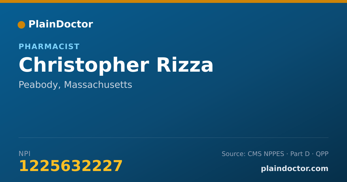 Shareable card for Christopher Rizza - Pharmacist, Peabody, MA
