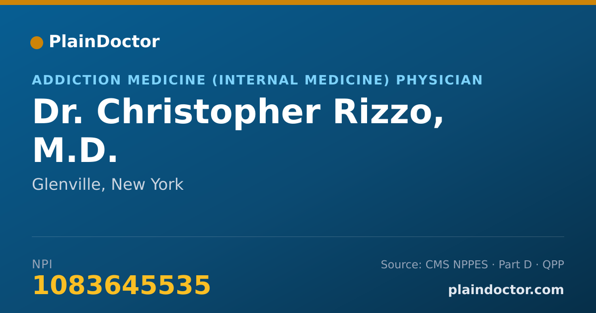 Shareable card for Christopher Rizzo, M.D. - Addiction Medicine (Internal Medicine) Physician, Glenville, NY