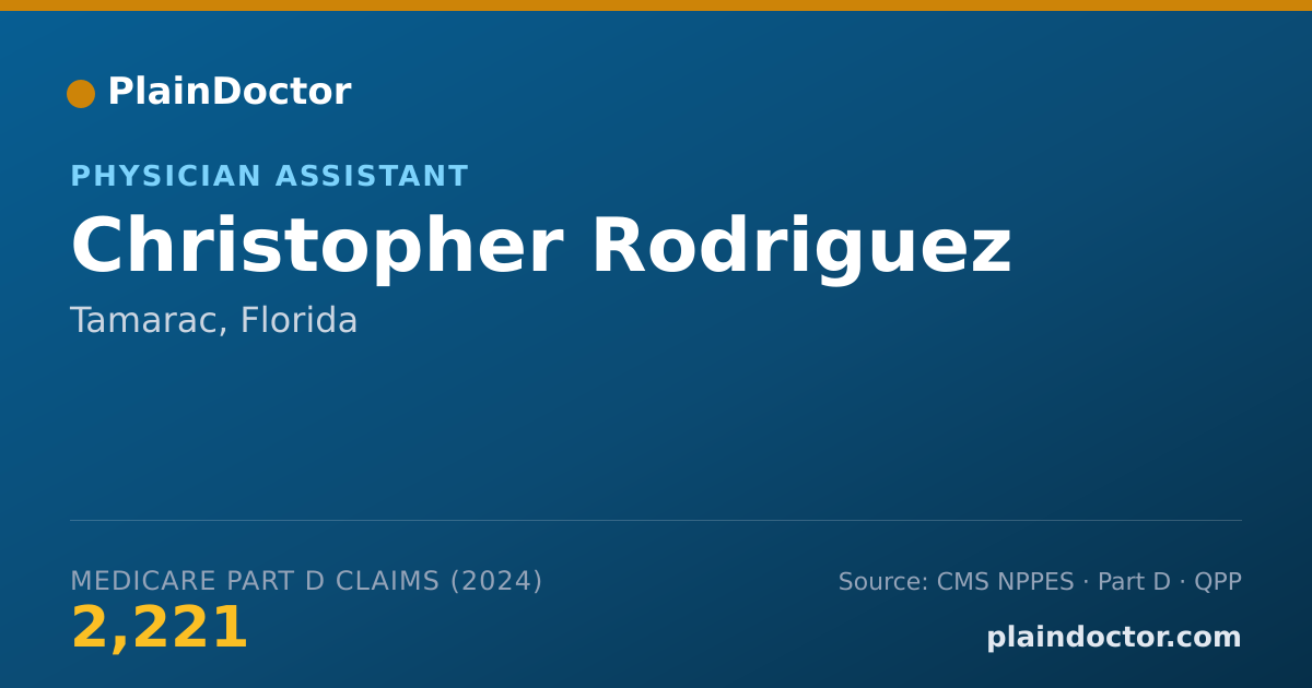 Shareable card for Christopher Rodriguez - Physician Assistant, Tamarac, FL
