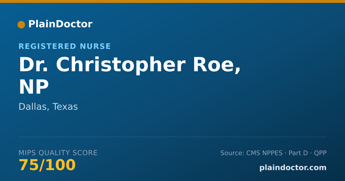 Shareable card for Christopher Roe, NP - Registered Nurse, Dallas, TX
