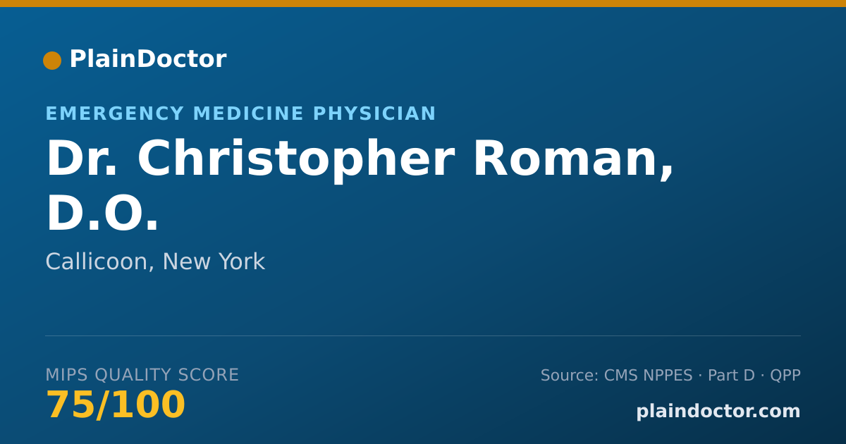 Shareable card for Christopher Roman, D.O. - Emergency Medicine Physician, Callicoon, NY