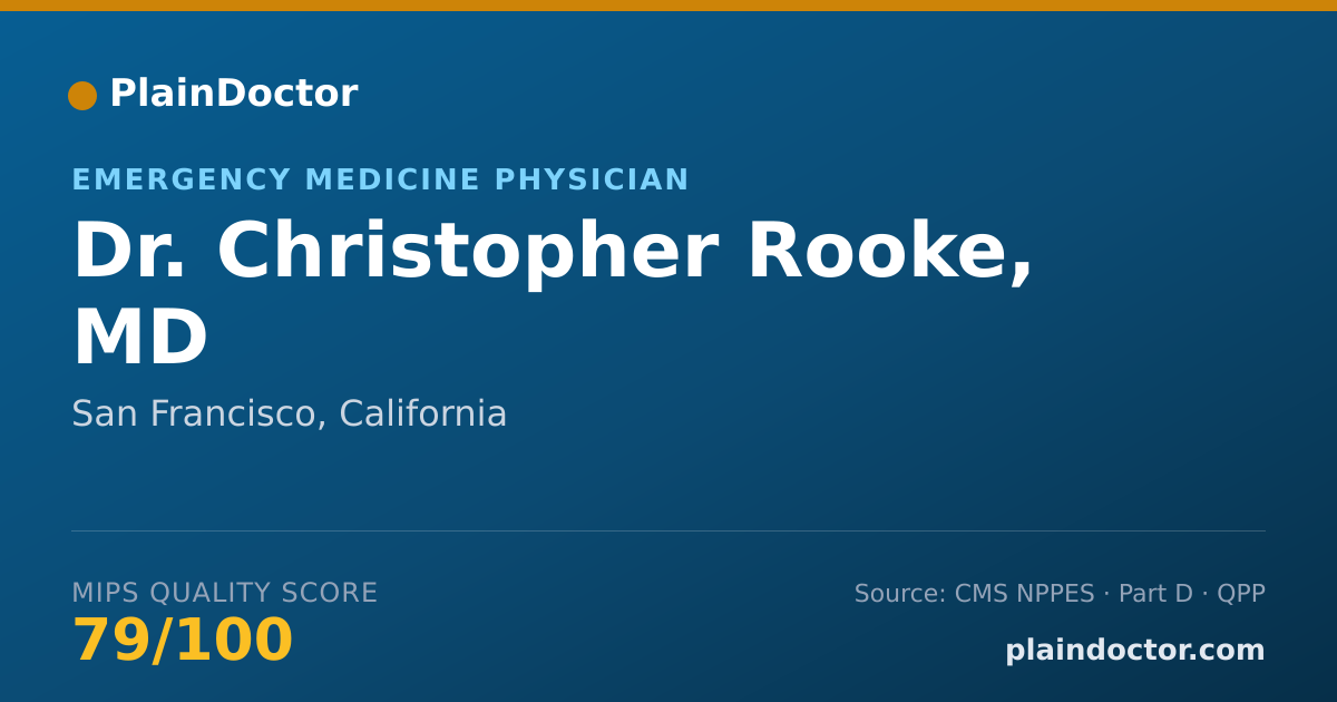 Shareable card for Christopher Rooke, MD - Emergency Medicine Physician, San Francisco, CA