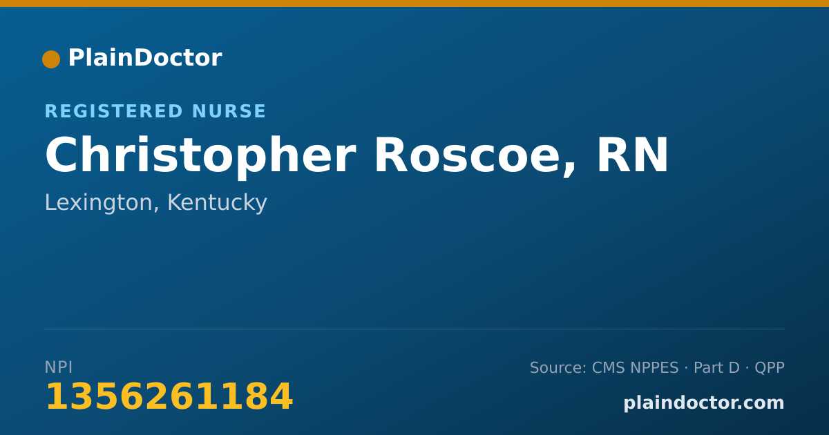 Shareable card for Christopher Roscoe, RN - Registered Nurse, Lexington, KY