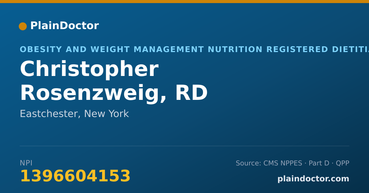 Shareable card for Christopher Rosenzweig, RD - Obesity and Weight Management Nutrition Registered Dietitian, Eastchester, NY