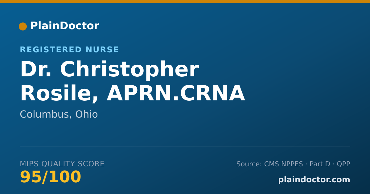 Shareable card for Christopher Rosile, APRN.CRNA - Registered Nurse, Columbus, OH