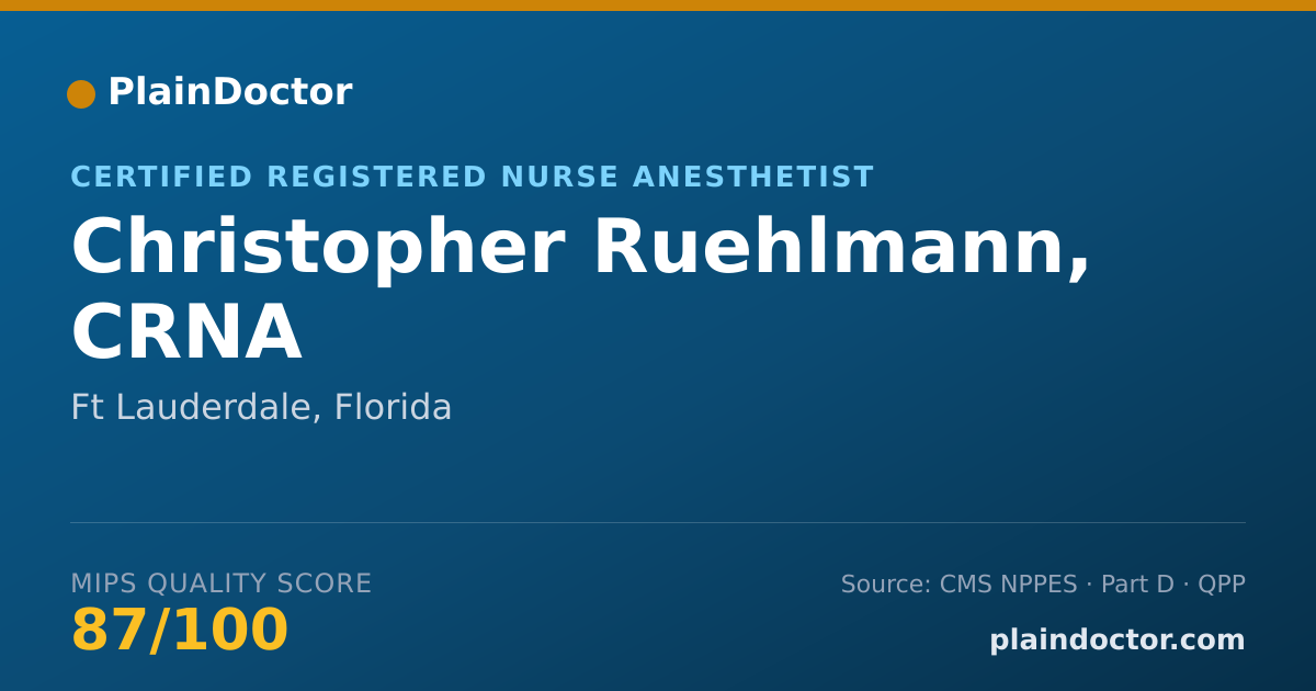 Shareable card for Christopher Ruehlmann, CRNA - Certified Registered Nurse Anesthetist, Ft Lauderdale, FL