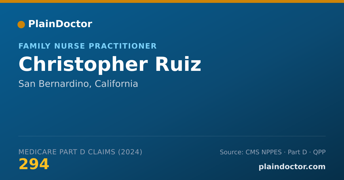 Shareable card for Christopher Ruiz - Family Nurse Practitioner, San Bernardino, CA