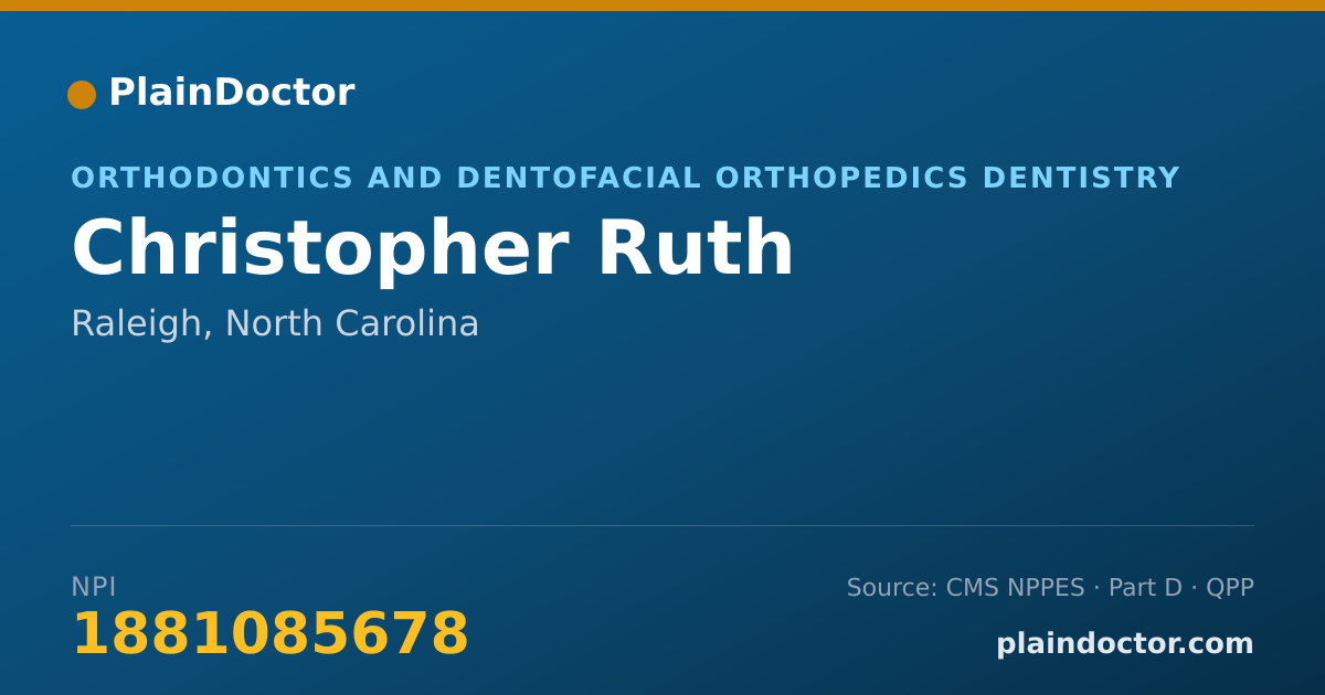 Shareable card for Christopher Ruth - Orthodontics and Dentofacial Orthopedics Dentistry, Raleigh, NC