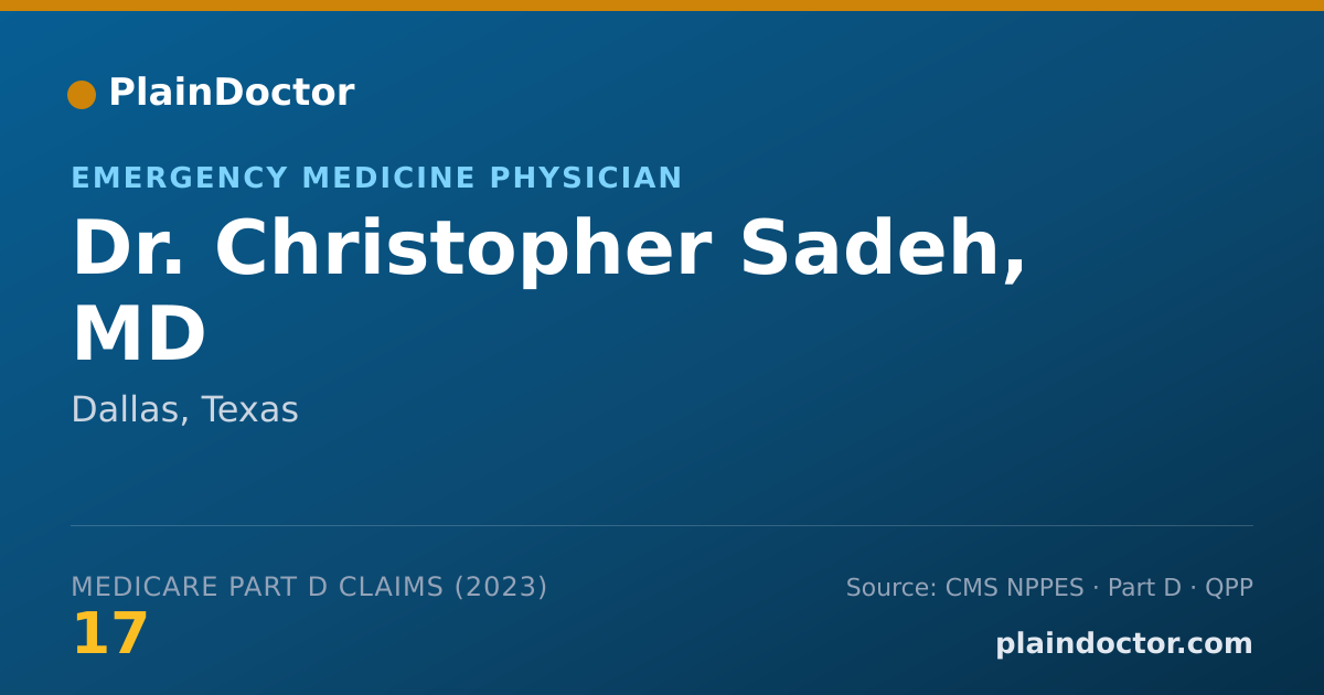 Shareable card for Christopher Sadeh, MD - Emergency Medicine Physician, Dallas, TX