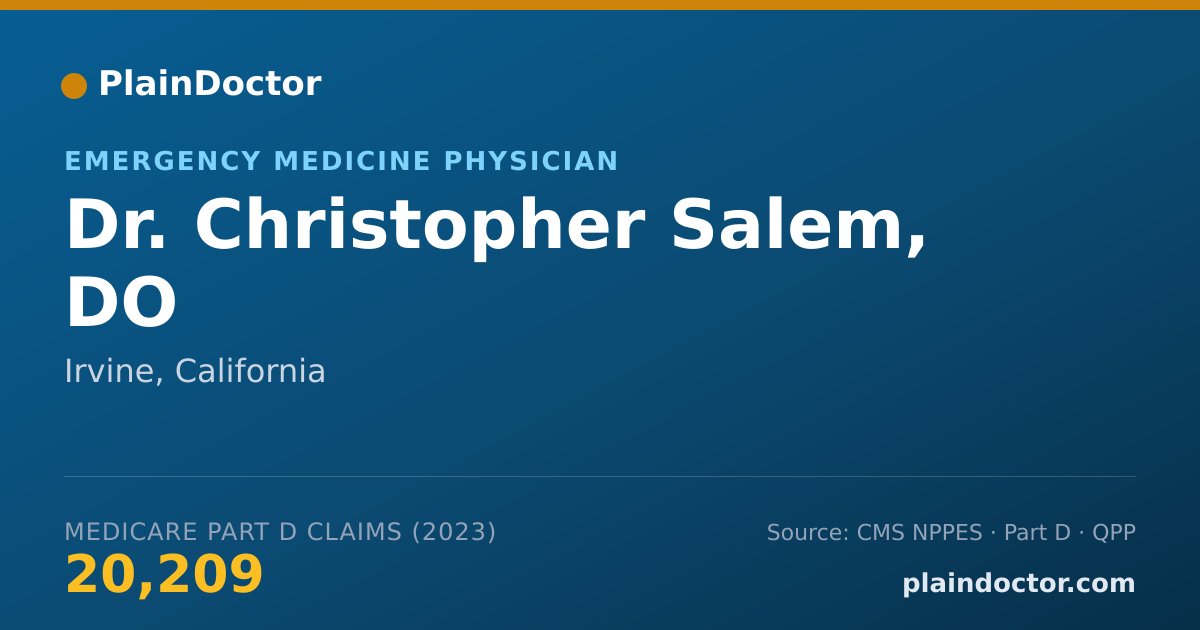 Shareable card for Christopher Salem, DO - Emergency Medicine Physician, Irvine, CA