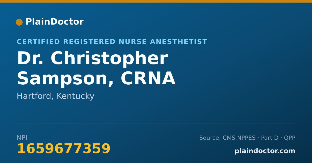 Shareable card for Christopher Sampson, CRNA - Certified Registered Nurse Anesthetist, Hartford, KY