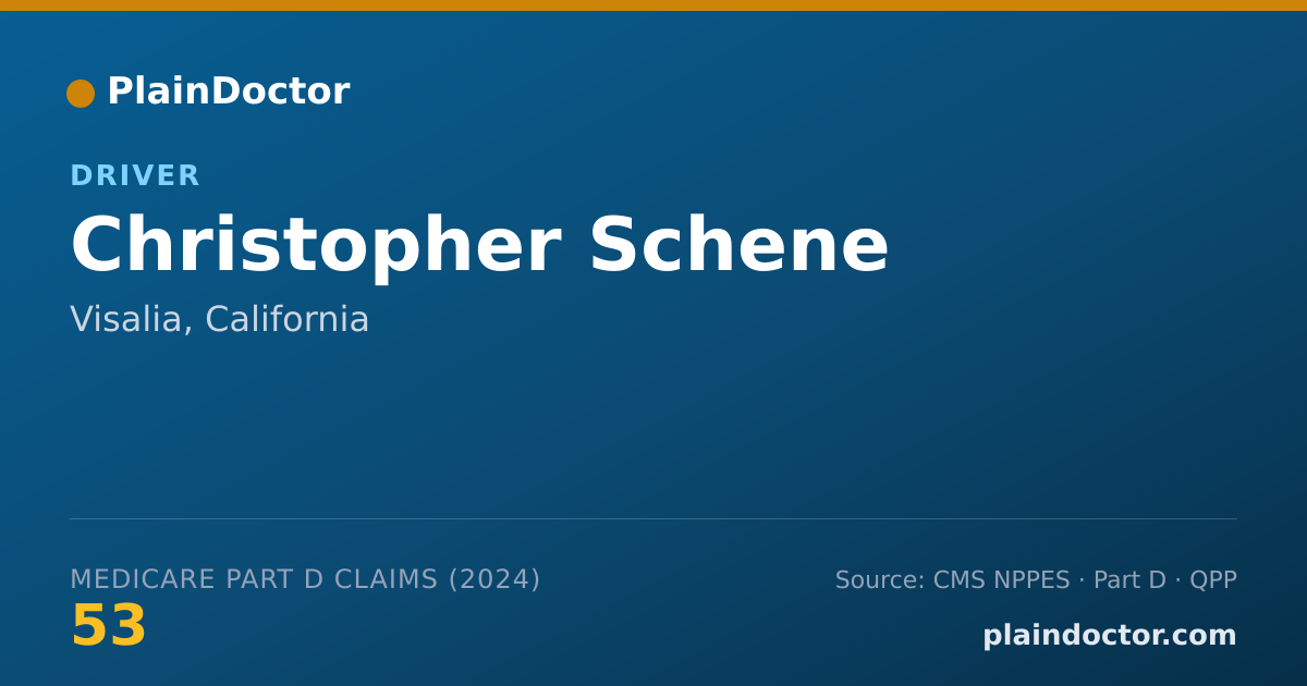 Shareable card for Christopher Schene - Driver, Visalia, CA