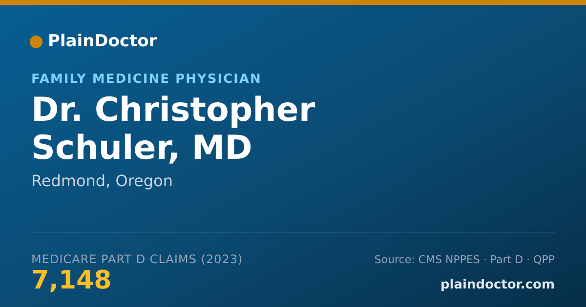 Shareable card for Christopher Schuler, MD - Family Medicine Physician, Redmond, OR