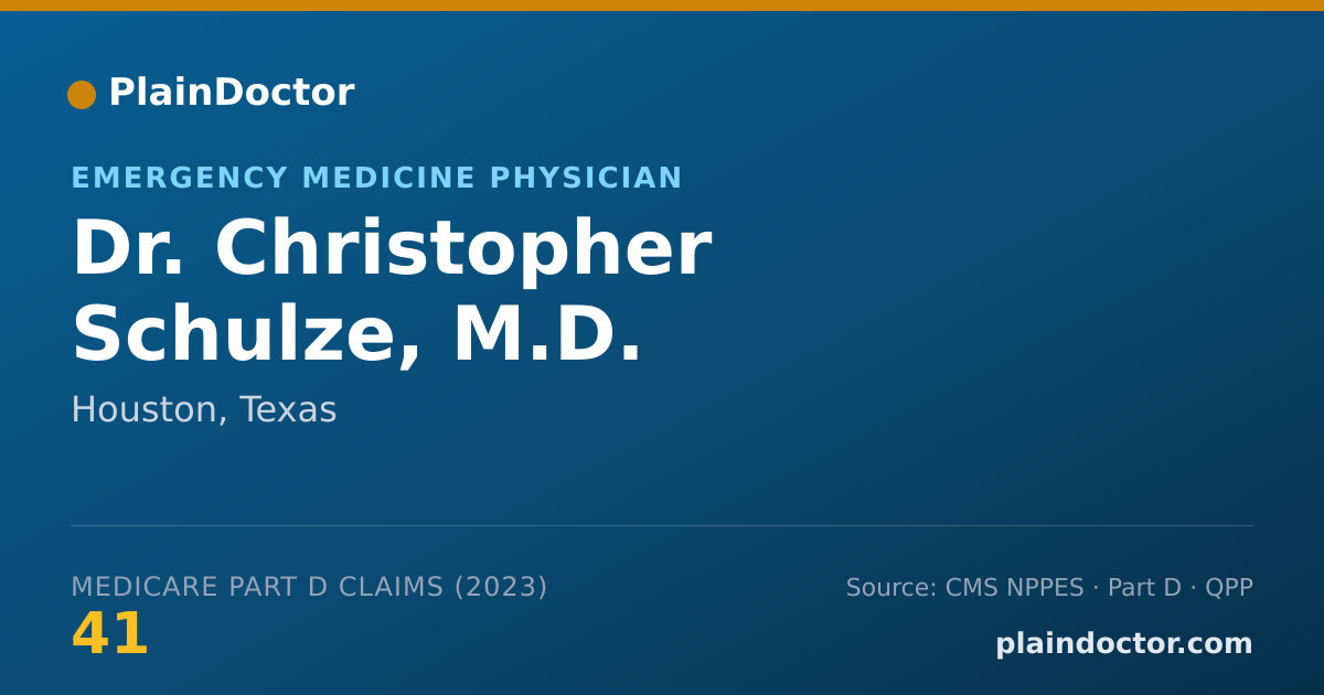 Shareable card for Christopher Schulze, M.D. - Emergency Medicine Physician, Houston, TX