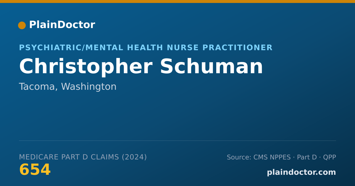 Shareable card for Christopher Schuman - Psychiatric/Mental Health Nurse Practitioner, Tacoma, WA