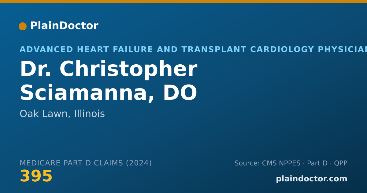 Shareable card for Christopher Sciamanna, DO - Advanced Heart Failure and Transplant Cardiology Physician, Oak Lawn, IL