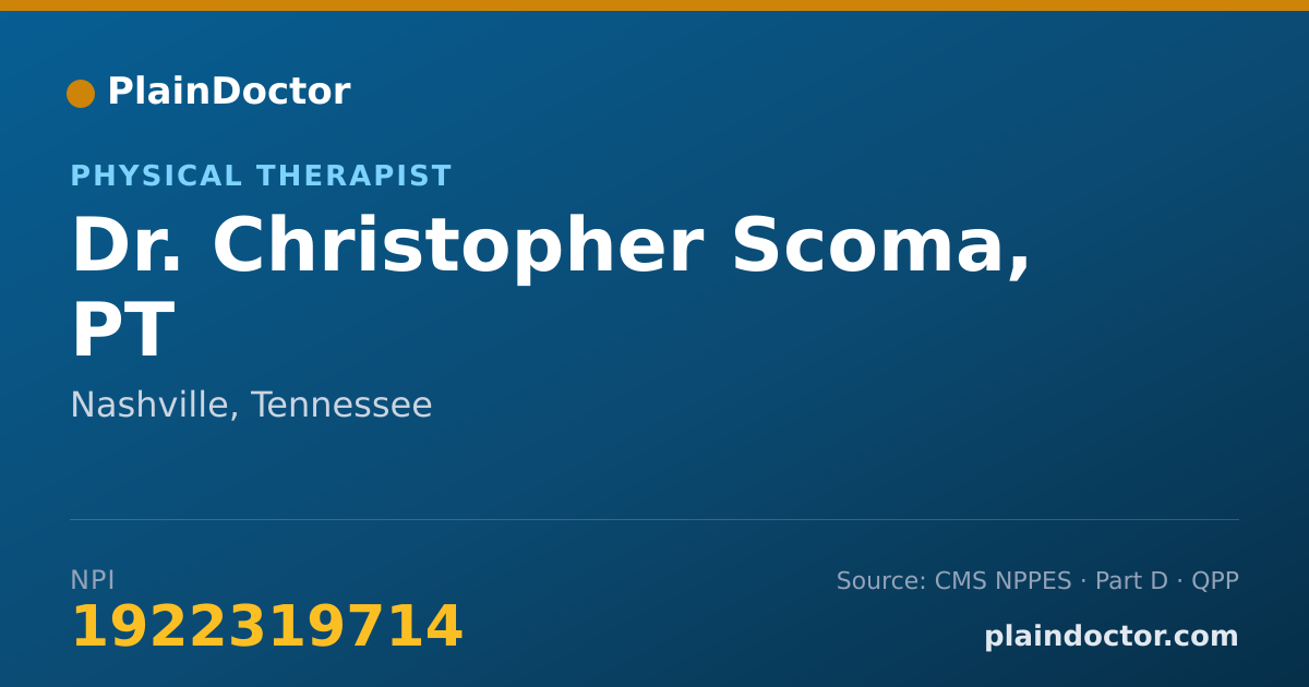 Shareable card for Christopher Scoma, PT - Physical Therapist, Nashville, TN