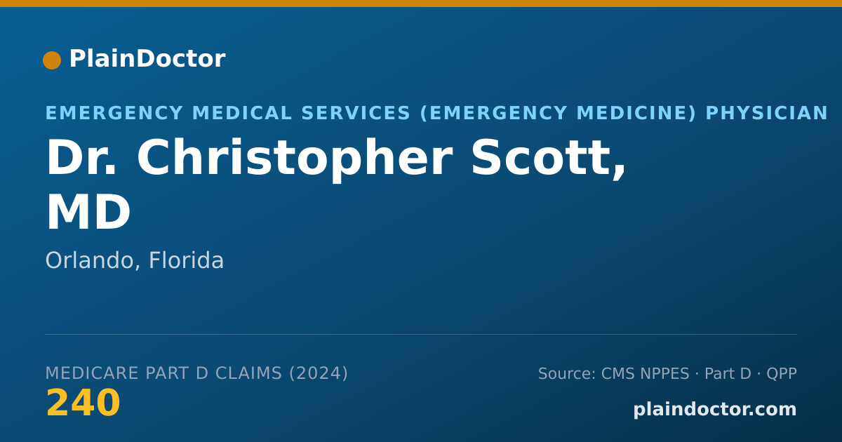 Shareable card for Christopher Scott, MD - Emergency Medical Services (Emergency Medicine) Physician, Orlando, FL