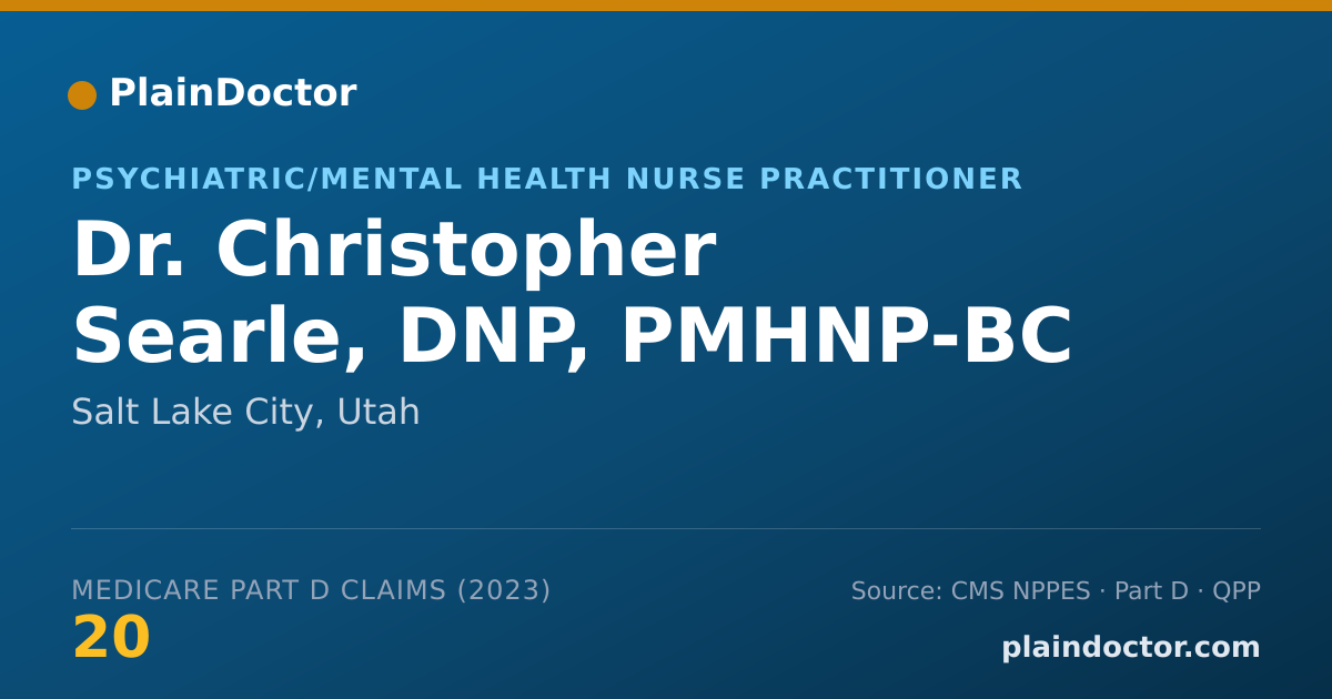 Shareable card for Christopher Searle, DNP, PMHNP-BC - Psychiatric/Mental Health Nurse Practitioner, Salt Lake City, UT