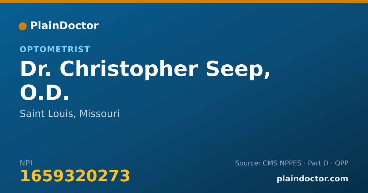 Shareable card for Christopher Seep, O.D. - Optometrist, Saint Louis, MO