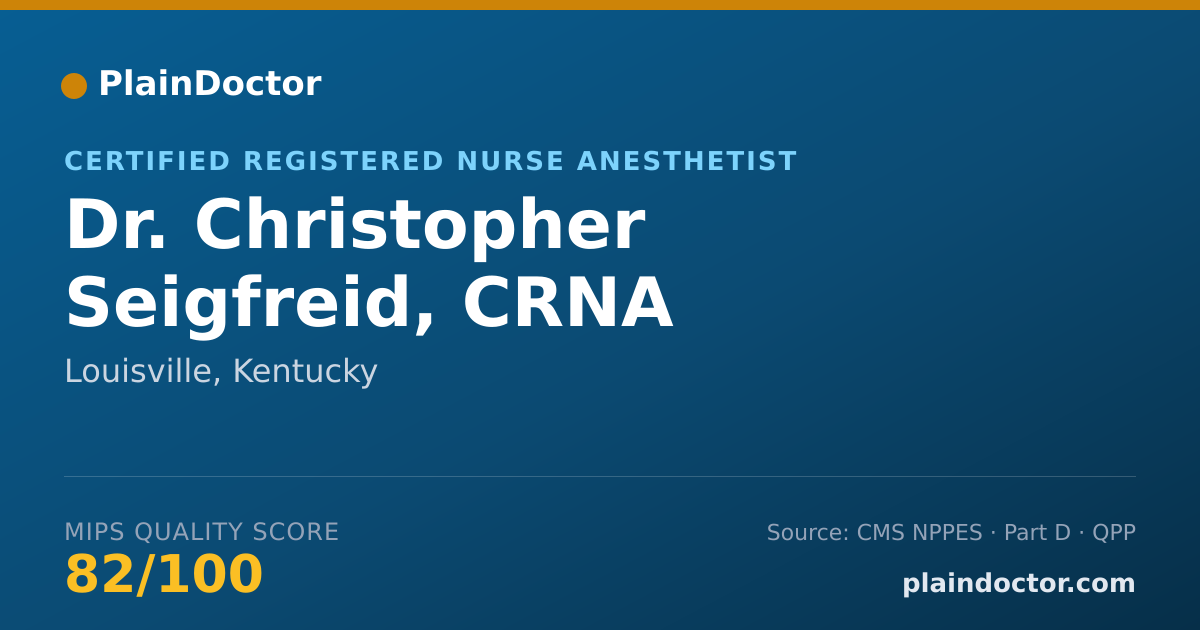 Shareable card for Christopher Seigfreid, CRNA - Certified Registered Nurse Anesthetist, Louisville, KY