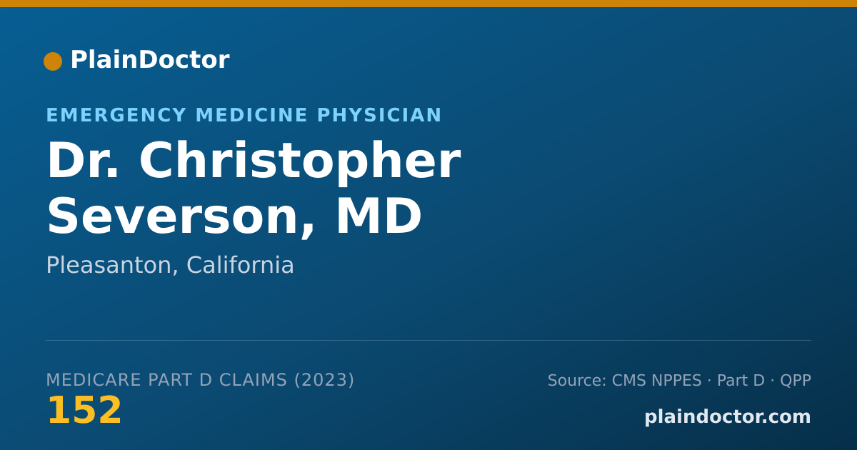 Shareable card for Christopher Severson, MD - Emergency Medicine Physician, Pleasanton, CA