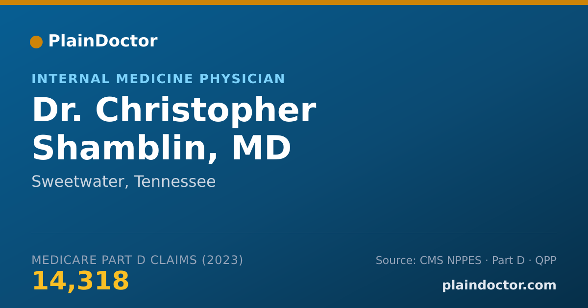 Shareable card for Christopher Shamblin, MD - Internal Medicine Physician, Sweetwater, TN