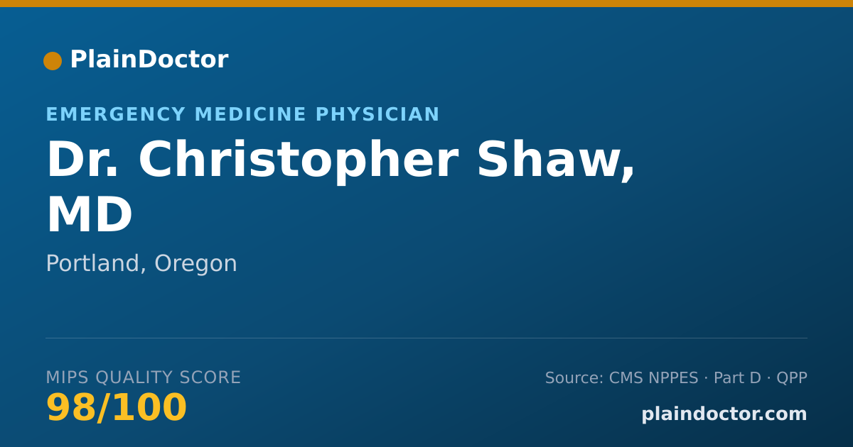 Shareable card for Christopher Shaw, MD - Emergency Medicine Physician, Portland, OR