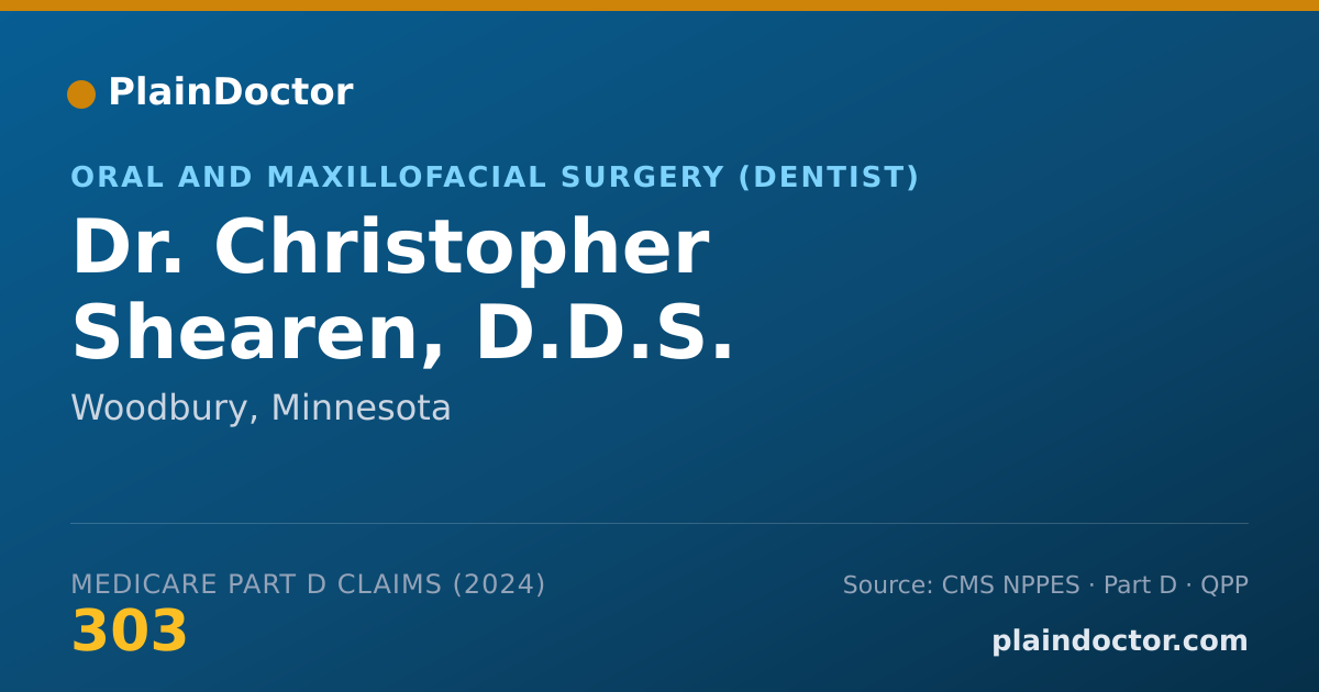 Shareable card for Christopher Shearen, D.D.S. - Oral and Maxillofacial Surgery (Dentist), Woodbury, MN
