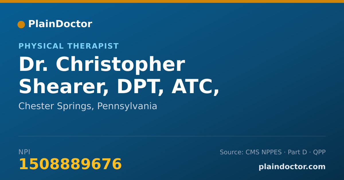 Shareable card for Christopher Shearer, DPT, ATC, CSCS - Physical Therapist, Chester Springs, PA
