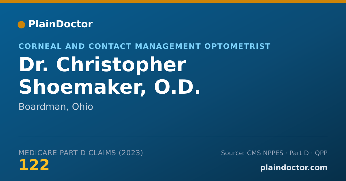 Shareable card for Christopher Shoemaker, O.D. - Corneal and Contact Management Optometrist, Boardman, OH