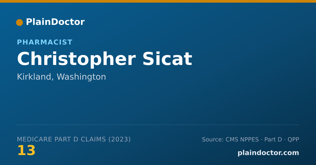 Shareable card for Christopher Sicat - Pharmacist, Kirkland, WA