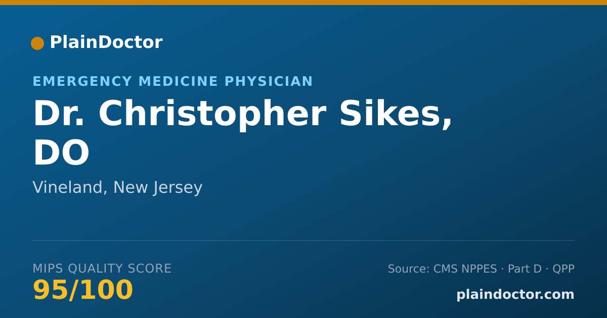 Shareable card for Christopher Sikes, DO - Emergency Medicine Physician, Vineland, NJ