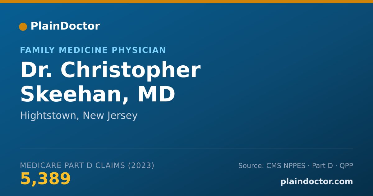 Shareable card for Christopher Skeehan, MD - Family Medicine Physician, Hightstown, NJ