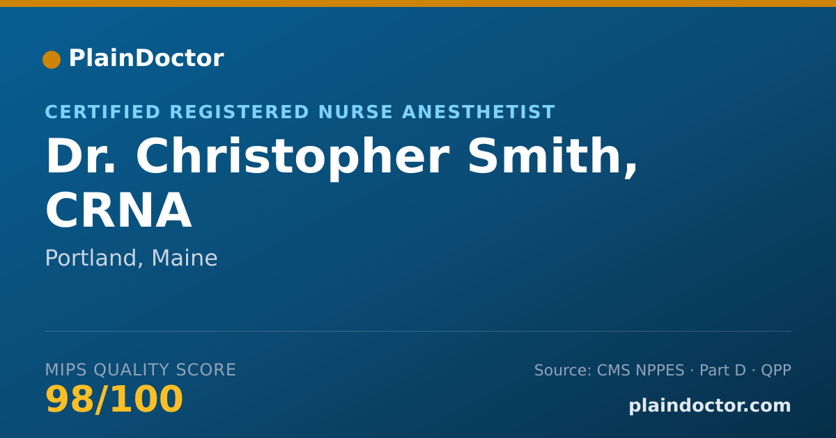 Shareable card for Christopher Smith, CRNA - Certified Registered Nurse Anesthetist, Portland, ME