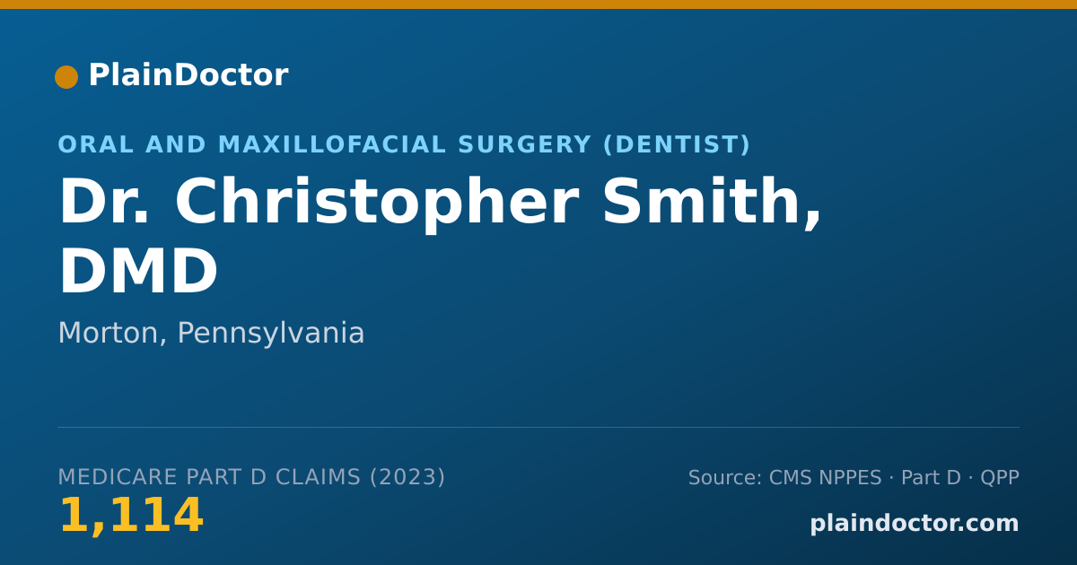 Shareable card for Christopher Smith, DMD - Oral and Maxillofacial Surgery (Dentist), Morton, PA