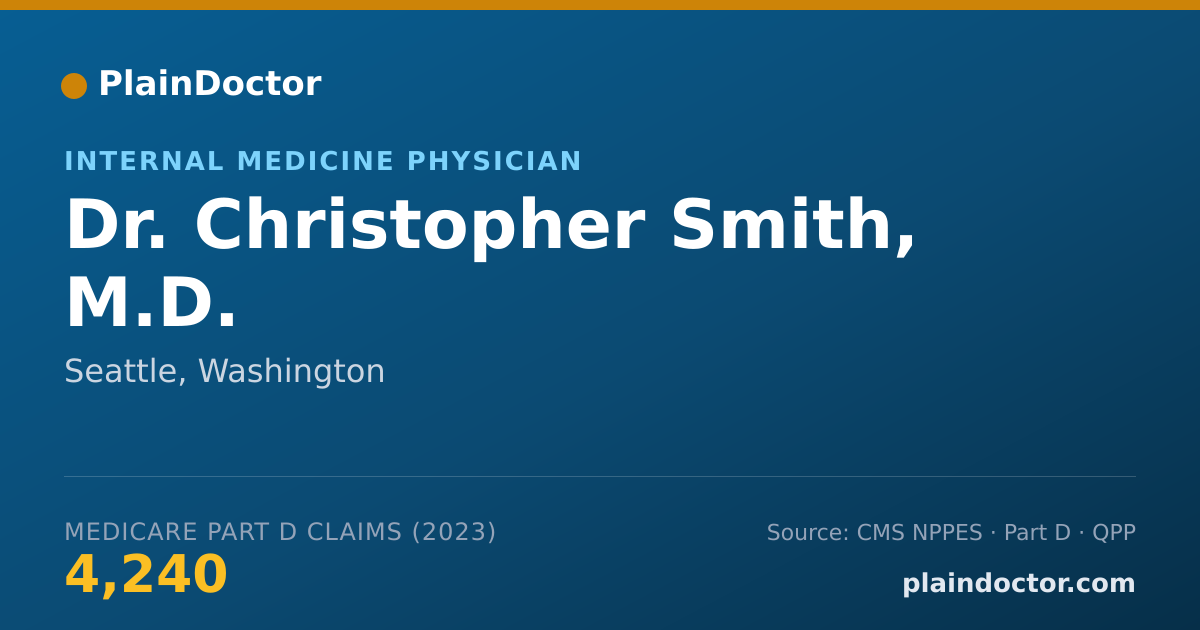 Shareable card for Christopher Smith, M.D. - Internal Medicine Physician, Seattle, WA