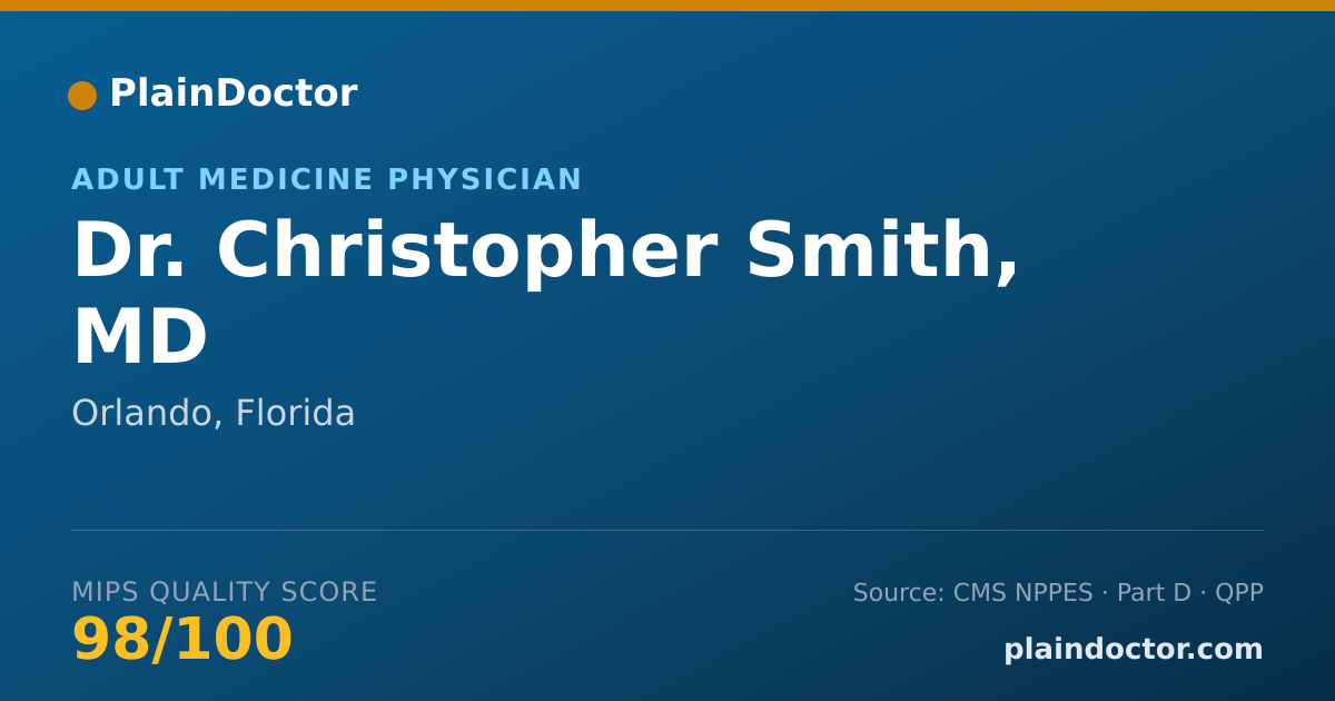 Shareable card for Christopher Smith, MD - Adult Medicine Physician, Orlando, FL