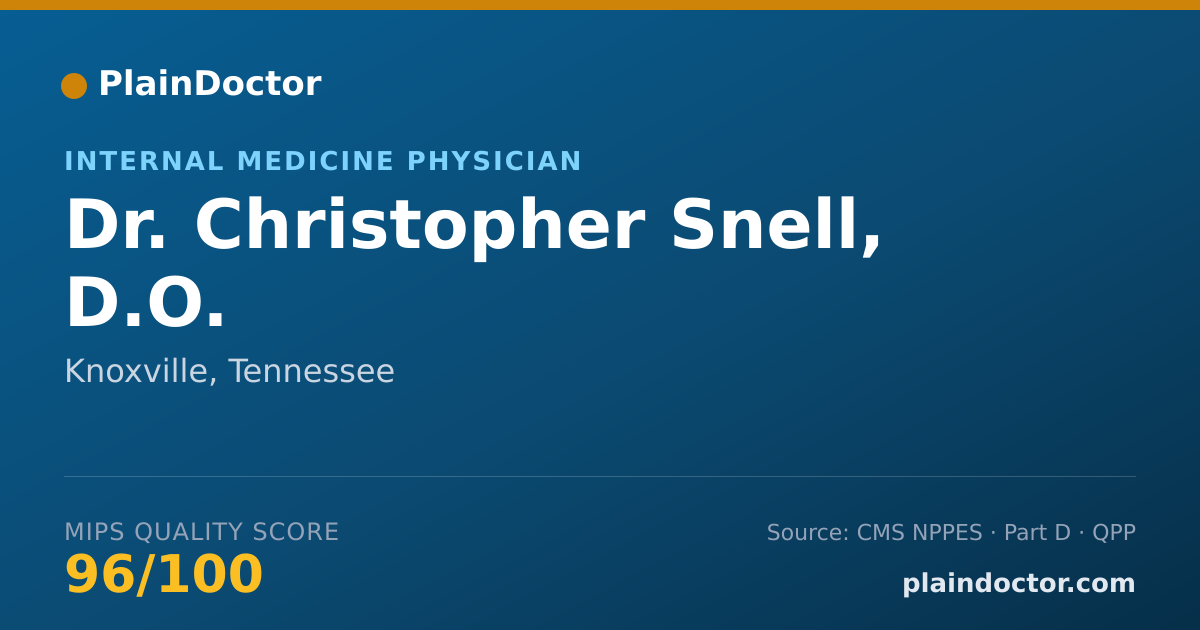 Shareable card for Christopher Snell, D.O. - Internal Medicine Physician, Knoxville, TN