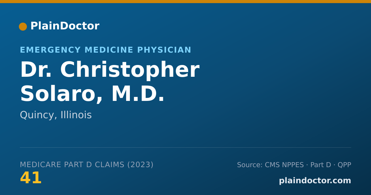Shareable card for Christopher Solaro, M.D. - Emergency Medicine Physician, Quincy, IL
