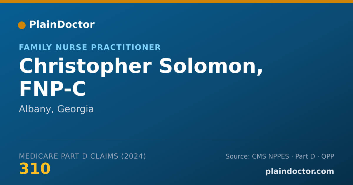 Shareable card for Christopher Solomon, FNP-C - Family Nurse Practitioner, Albany, GA
