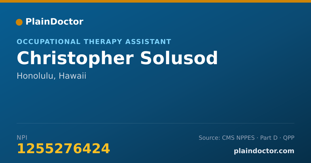 Shareable card for Christopher Solusod - Occupational Therapy Assistant, Honolulu, HI