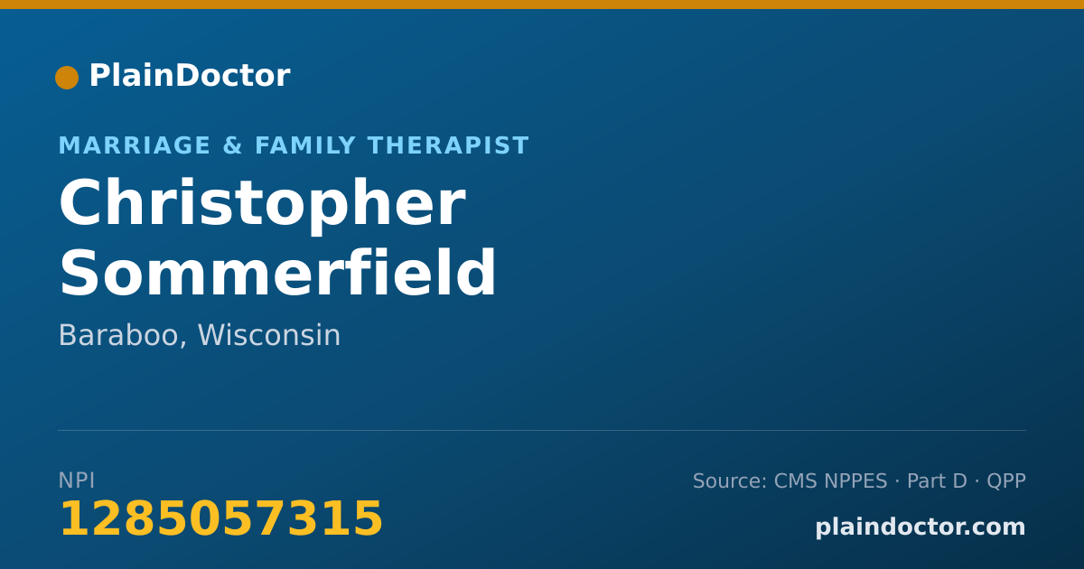 Shareable card for Christopher Sommerfield - Marriage & Family Therapist, Baraboo, WI