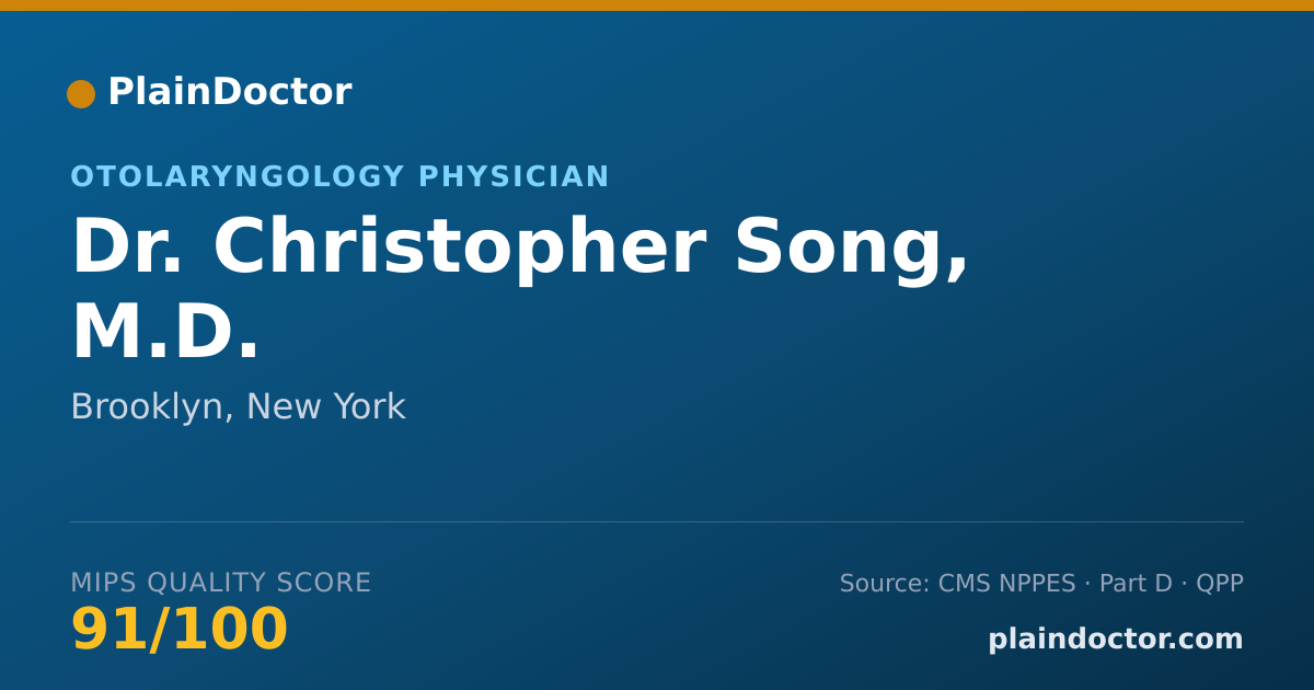 Shareable card for Christopher Song, M.D. - Otolaryngology Physician, Brooklyn, NY