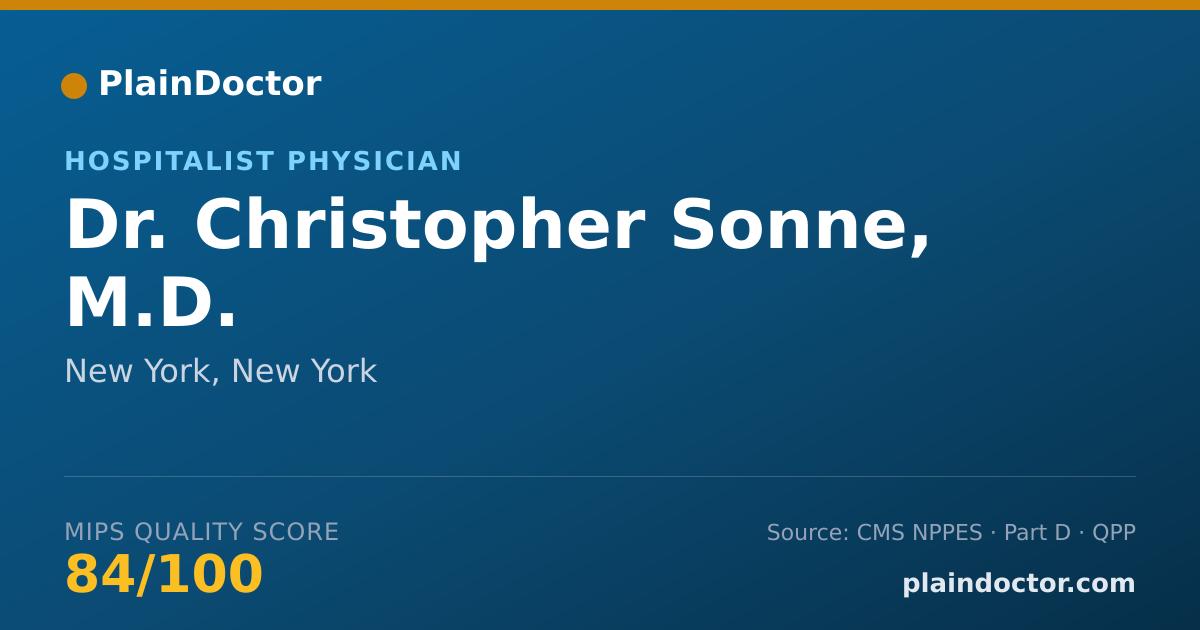 Shareable card for Christopher Sonne, M.D. - Hospitalist Physician, New York, NY